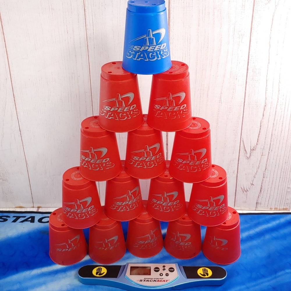 TESTED - Speed Stacks StackMat Competition Timer - 12 Red 1 Blue Cups - Mat Bag